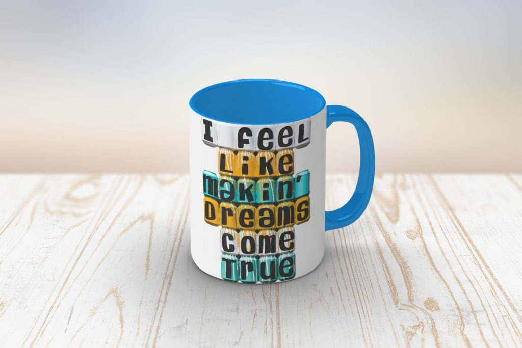 Jack And Rex Printed Sky Blue MUG | I Feel Like Making Dream Come True Jack And Rex Printed Sky Blue MUG | I Feel Like Making Dream Come True