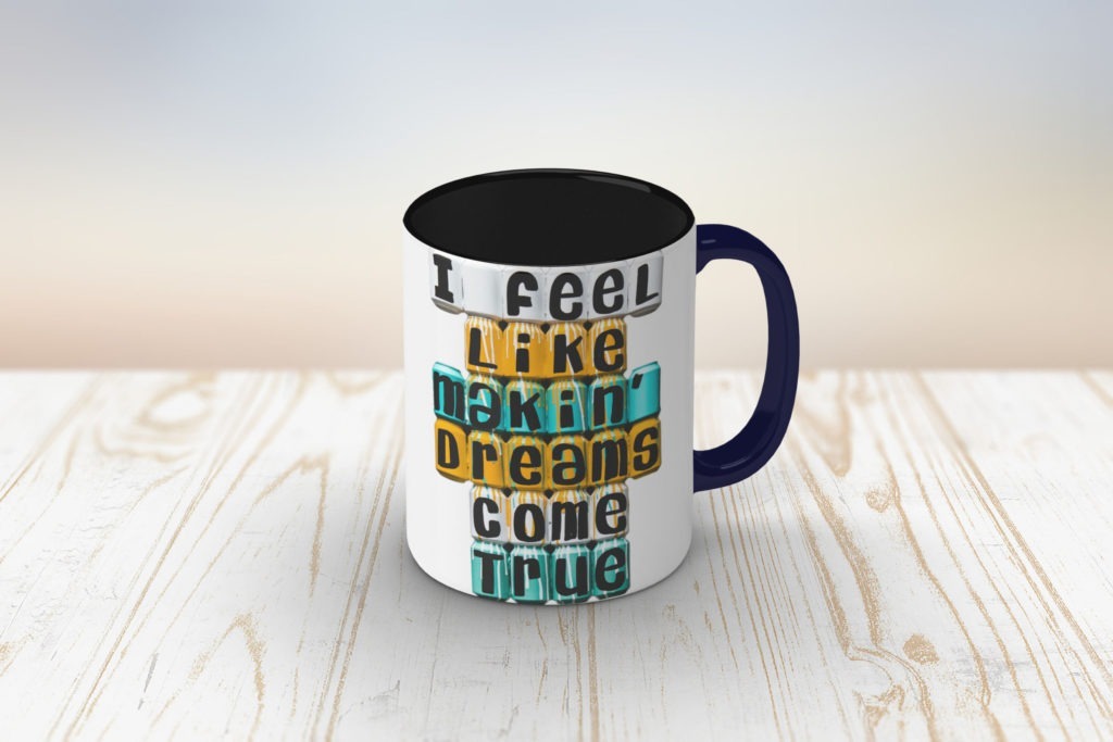 Printed black MUG | I Feel Like Making Dream Come True Jack And Rex Printed black MUG | I Feel Like Making Dream Come True