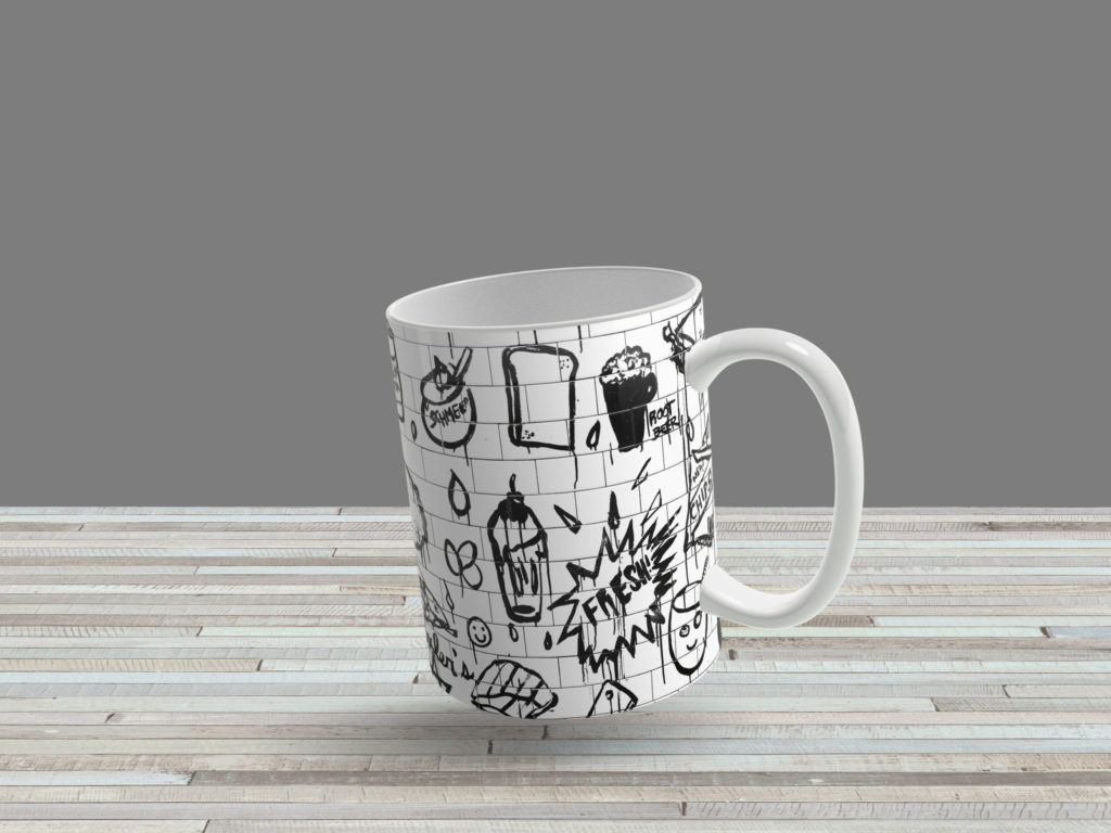 jack and rex printed mug charcoal on wall Jack And Rex printed mug charcoal on wall