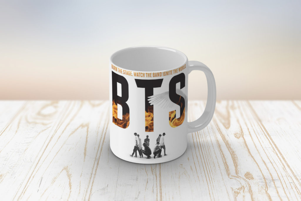 BTS black yello mock Jack And Rex printed mug BTS (Burn the Stage)
