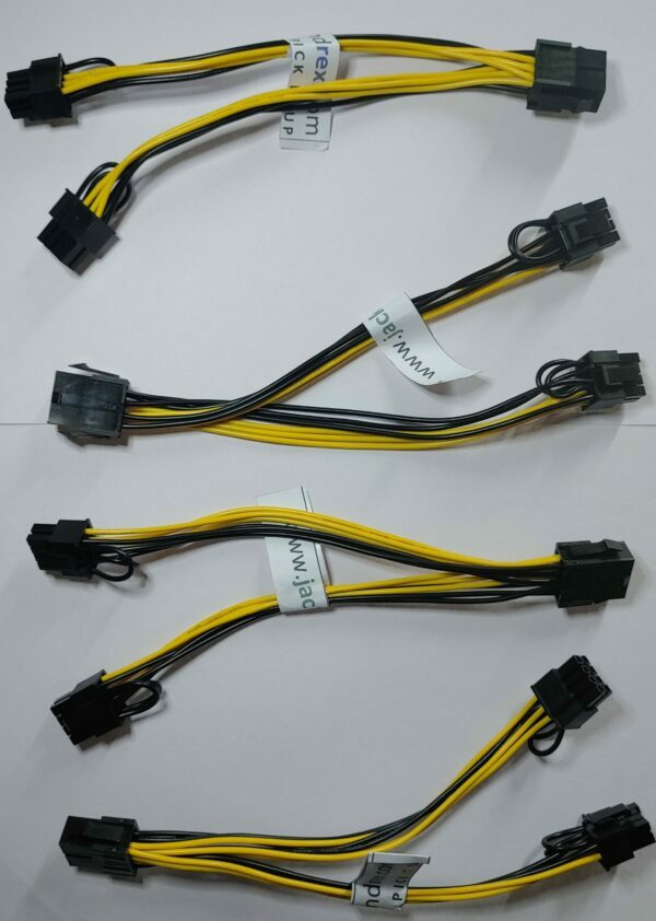 Jack and Rex | 8-Pin Female to 2(6+2) Pin Male Pin (Combo of 4): 8Pin Female PCIe to 2 PCIe 8Pin (6P+2P) Male Power Cable, PCIE Splitter Graphics Wire 20cm -18 AWG for Mining/Gaming Jack and Rex | 8-Pin Female to 2(6+2) Pin Male Pin (Combo of 4): 8Pin Female PCIe to 2 PCIe 8Pin (6P+2P) Male Power Cable, PCIE Splitter Graphics Wire 20cm -18 AWG for Mining/Gaming