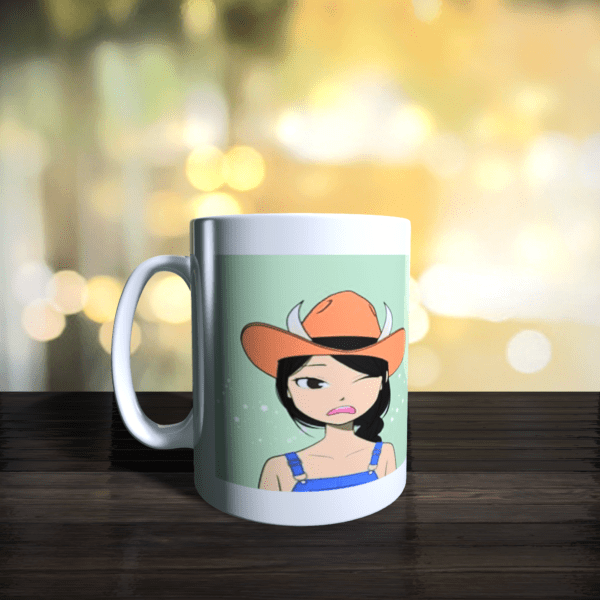 Jack and Rex | Plain Ceramic : Cosmic Cowgirl #6968 NFT White White Crypto NFT Fan Coffee Cup, White Printed Microwave and Dishwasher Safe | White Printed Coffee | 325ML Ceramic Coffee Mug (325 ml) Jack and Rex | Plain Ceramic : Cosmic Cowgirl #6968 NFT White White Crypto NFT Fan Coffee Cup, White Printed Microwave and Dishwasher Safe | White Printed Coffee | 325ML Ceramic Coffee Mug (325 ml)