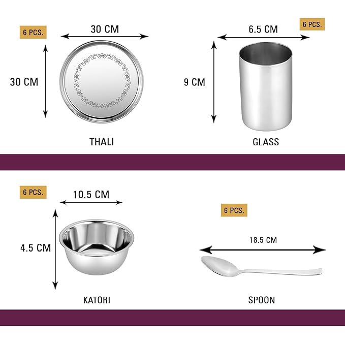 Jack and Rex premium stainless steel thali dinner set in use - perfect for daily meals and festive occasions Jack and Rex premium stainless steel thali dinner set in use - perfect for daily meals and festive occasions
