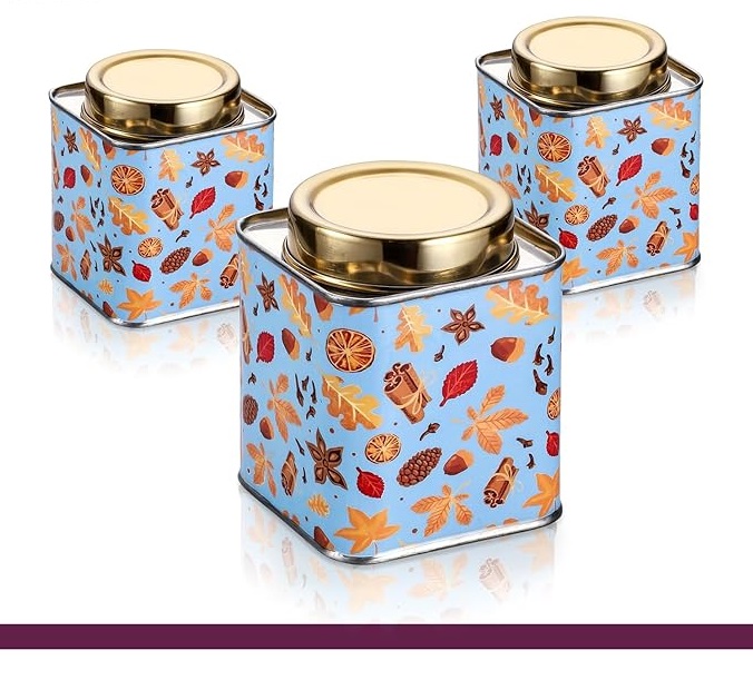 Blue enamel stainless steel airtight kitchen storage container set of 3 with gold lid 500ml Blue enamel stainless steel airtight kitchen storage container set of 3 with gold lid 500ml